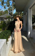 ROVENTE Draped Backless Rose Maxi Dress - PINKPARKS