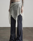 DOINDULGE Lace Overlay Denim Pants