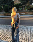Rase le sol Distressed Wide-Leg Washed Denim Jeans - PINKPARKS