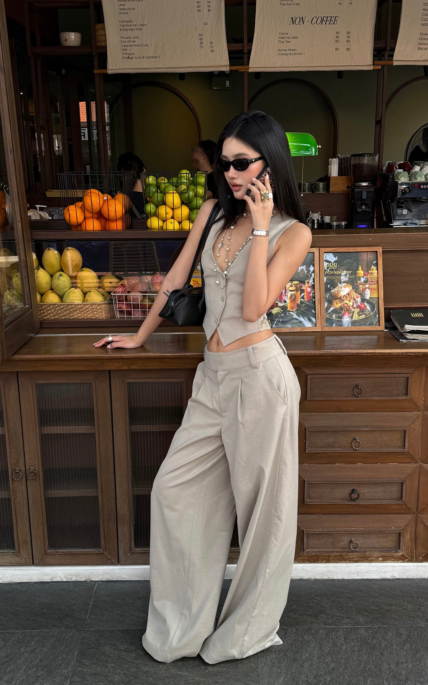 ROVENTE Asymmetric Waist Wide-Leg Trousers – PINKPARKS