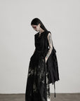 DOINDULGE Drape Shoulder Vest with Asymmetric Hemline and Textured Knit