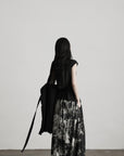 DOINDULGE Drape Shoulder Vest with Asymmetric Hemline and Textured Knit