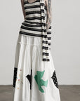 DOINDULGE Striped Deconstructed Tank Top and Elongated Scarf Set