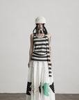 DOINDULGE Striped Deconstructed Tank Top and Elongated Scarf Set