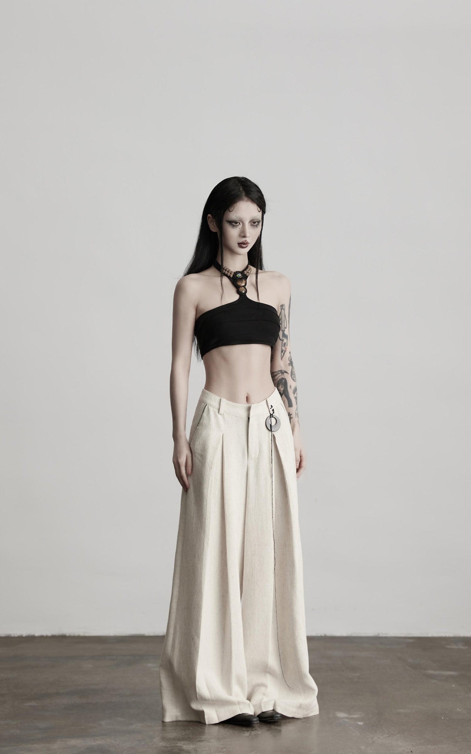 DOINDULGE Sculpted Embellished Halter Top