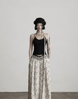DOINDULGE Embellished Wide-Leg Pants with Beaded Draped Waistline