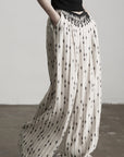 DOINDULGE Embellished Wide-Leg Pants with Beaded Draped Waistline