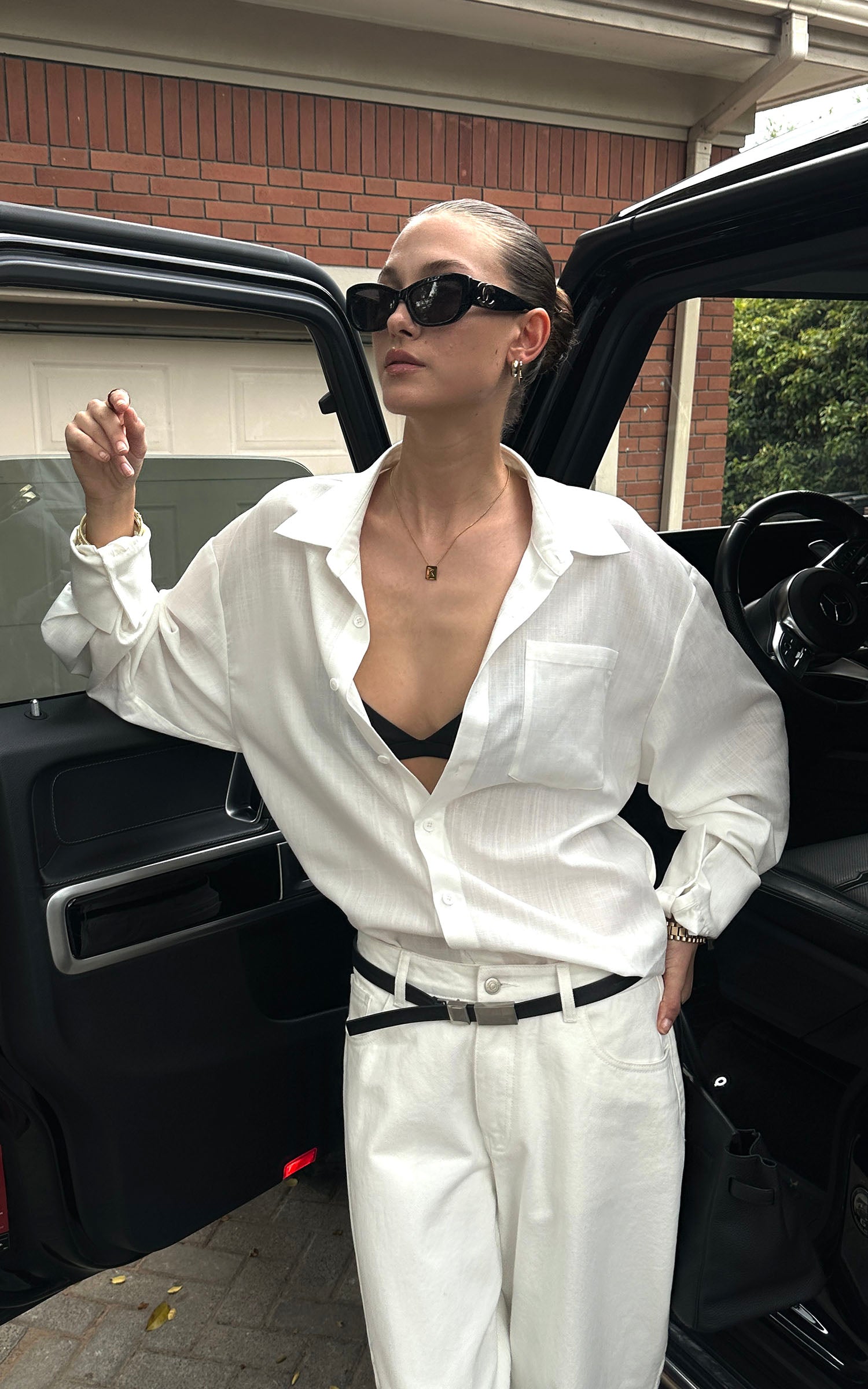 0122stepll 시어 릴랙스드 롱 슬리브 셔츠