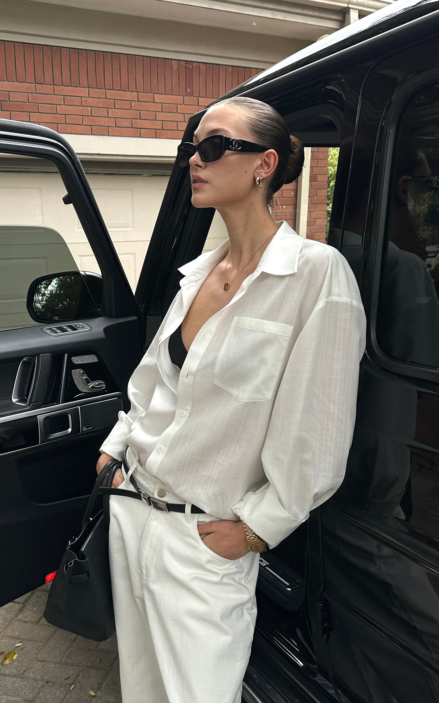 0122stepll 시어 릴랙스드 롱 슬리브 셔츠