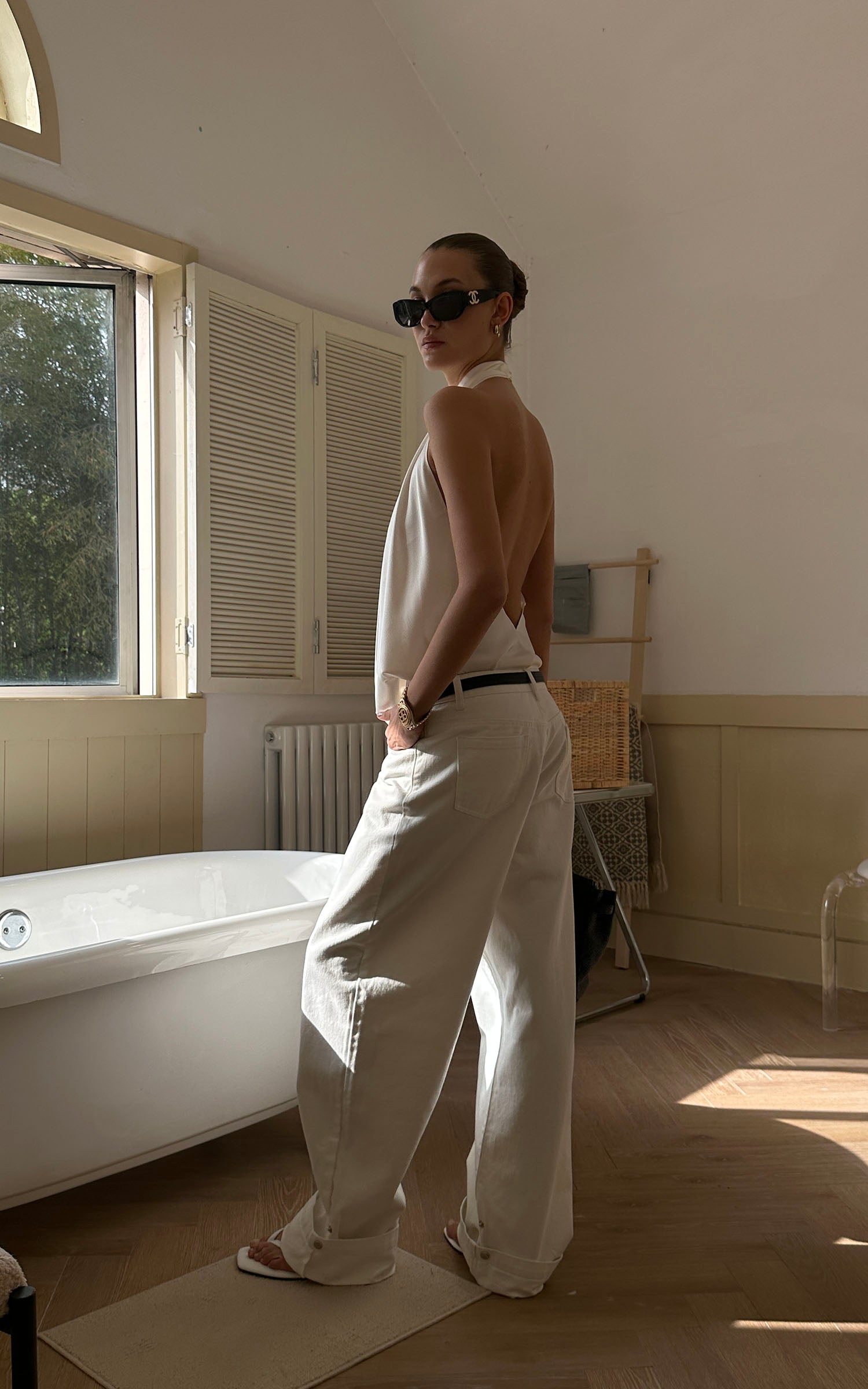 0122stepll Low-Rise Wide Leg Floor Jeans