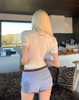 Rase le sol Distressed Ribbed Cotton Shorts - PINKPARKS