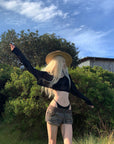 Rase le sol Sheer Knit Long-Sleeve Top - PINKPARKS