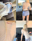 Rase le sol Deep V Cross-Stitch Gothic Letter Tee - PINKPARKS