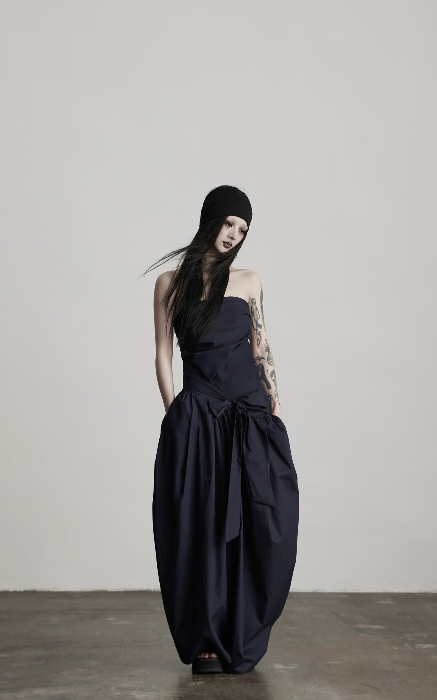 DOINDULGE Strapless Bow Maxi Dress