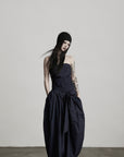 DOINDULGE Strapless Bow Maxi Dress