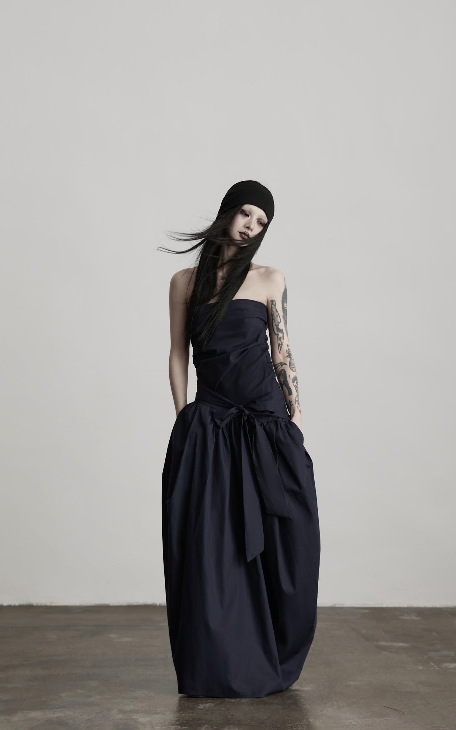 DOINDULGE Strapless Bow Maxi Dress