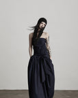 DOINDULGE Strapless Bow Maxi Dress
