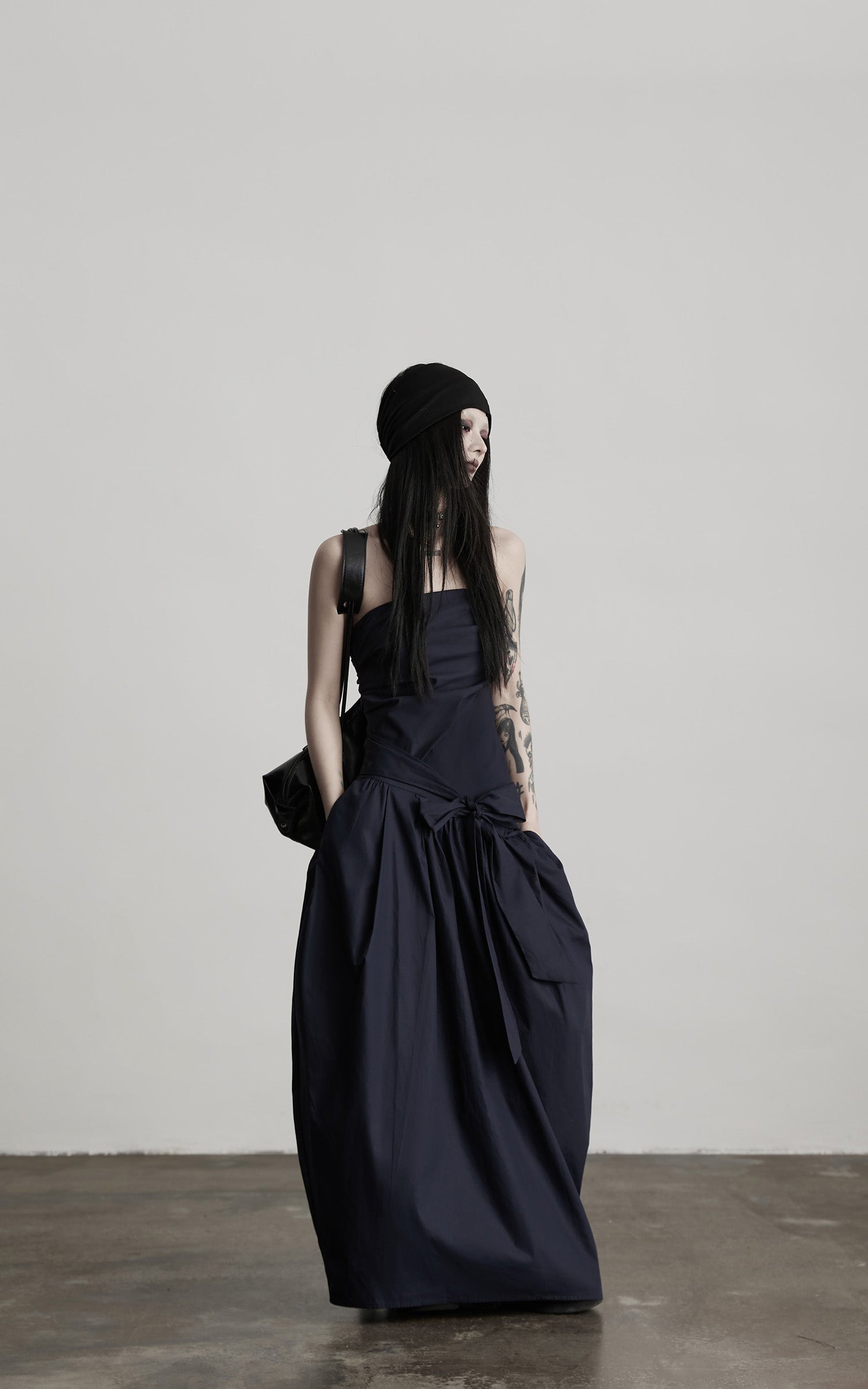 DOINDULGE Strapless Bow Maxi Dress