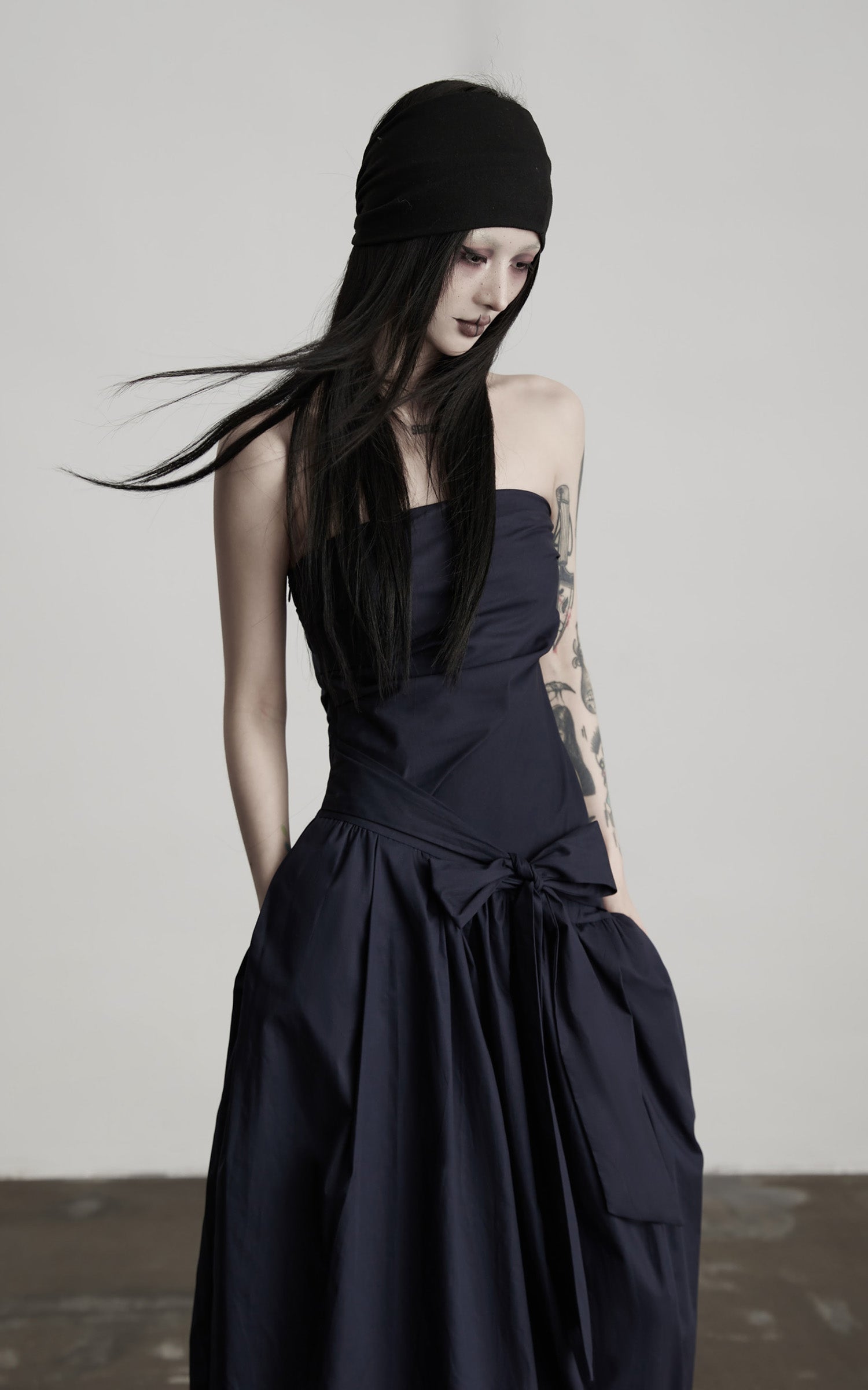 DOINDULGE Strapless Bow Maxi Dress
