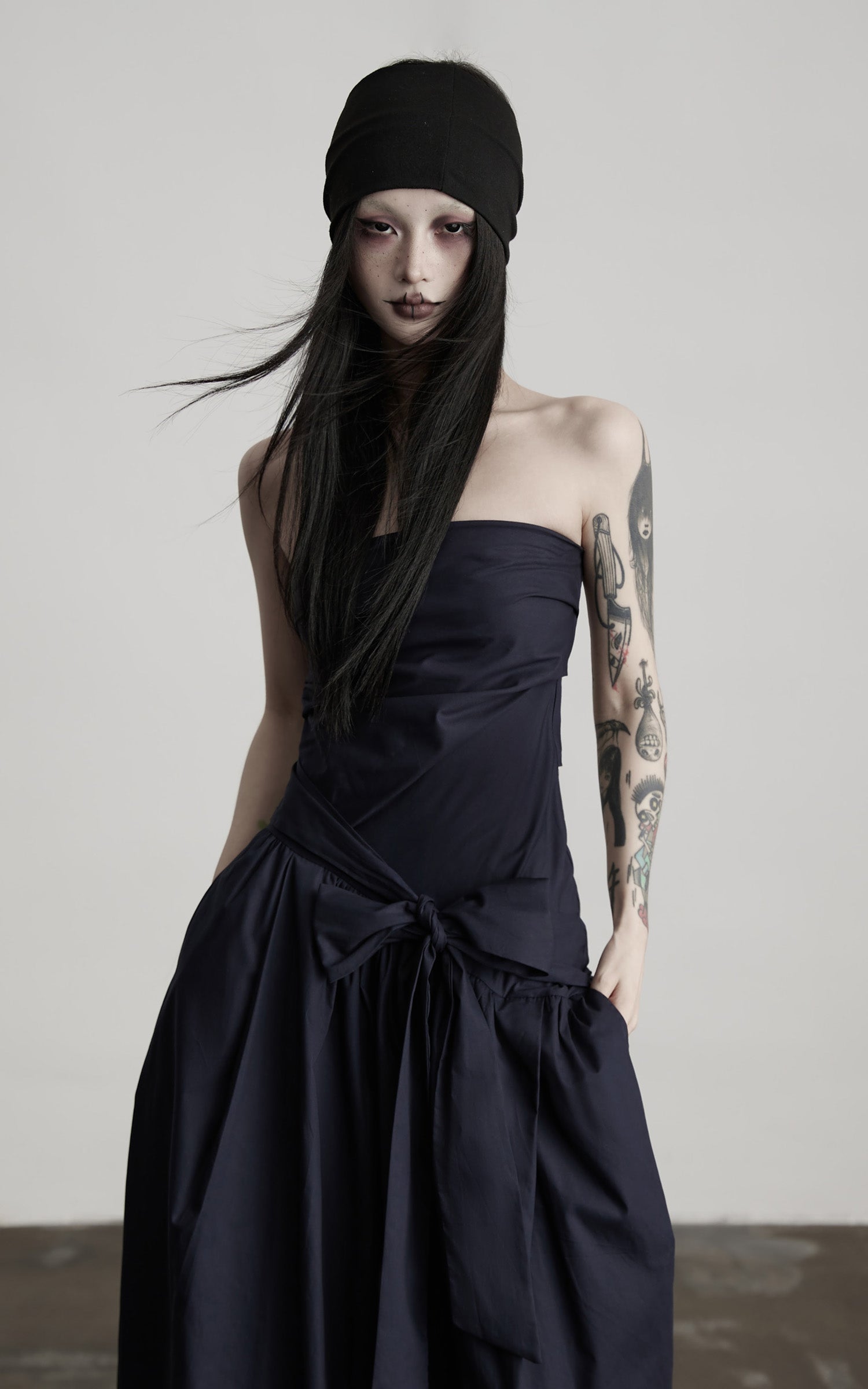 DOINDULGE Strapless Bow Maxi Dress