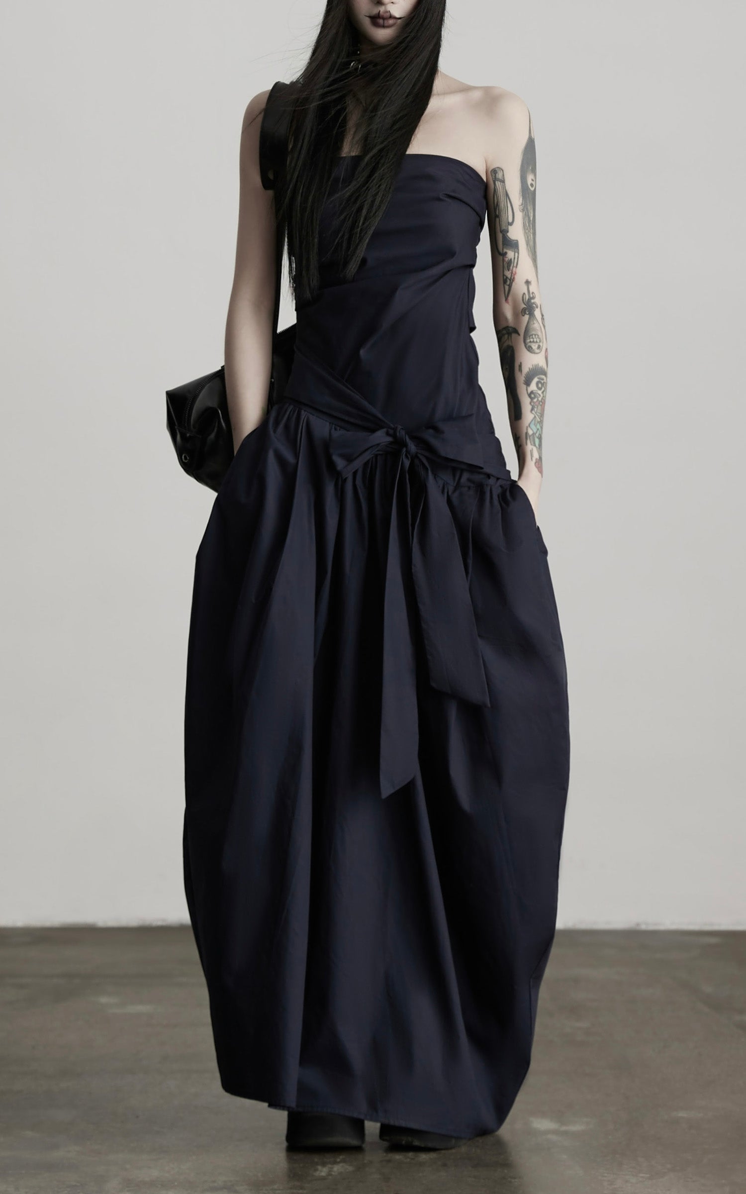 DOINDULGE Strapless Bow Maxi Dress