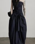 DOINDULGE Strapless Bow Maxi Dress