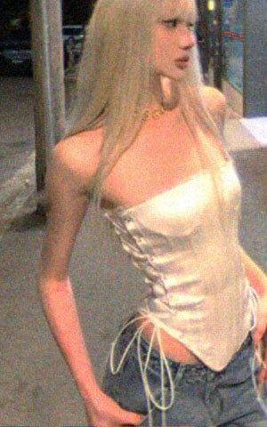 Rase le sol Satin Corset Top with Gloss Finish - PINKPARKS