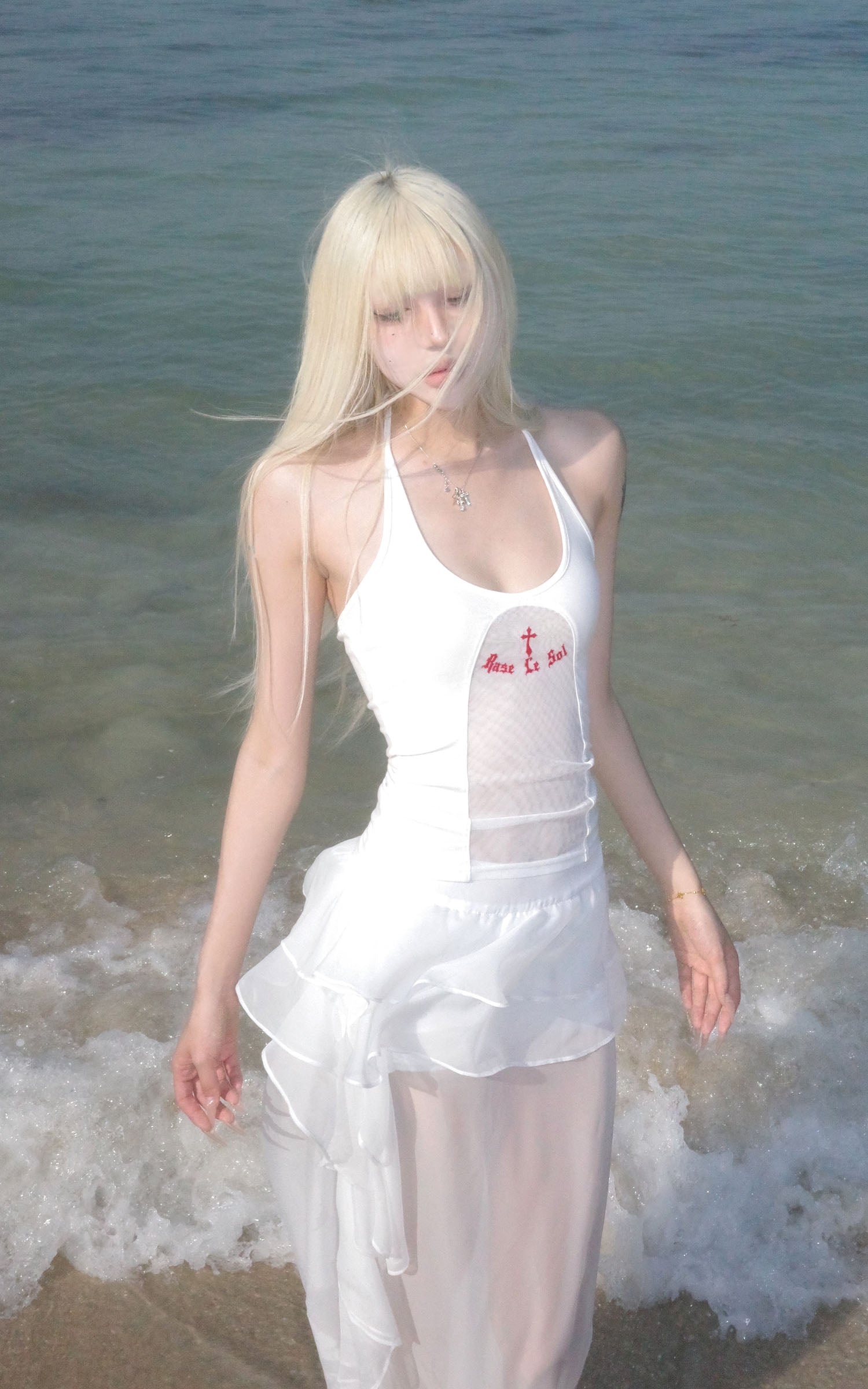 Rase le sol Layered Ruffle Sheer Skirt - PINKPARKS