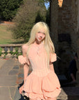 Rase le sol Puff Sleeve Corset Mini Dress - PINKPARKS