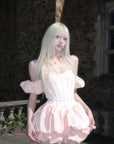 Rase le sol Puff Sleeve Corset Mini Dress - PINKPARKS