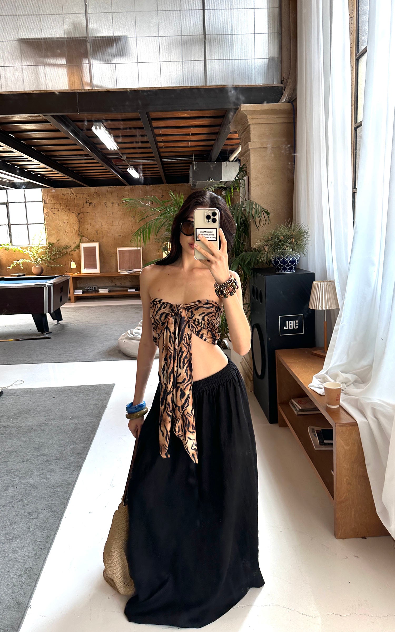 0122stepll Leopard Tie-Front Crop Top