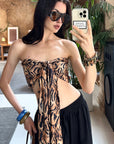 0122stepll Leopard Tie-Front Crop Top