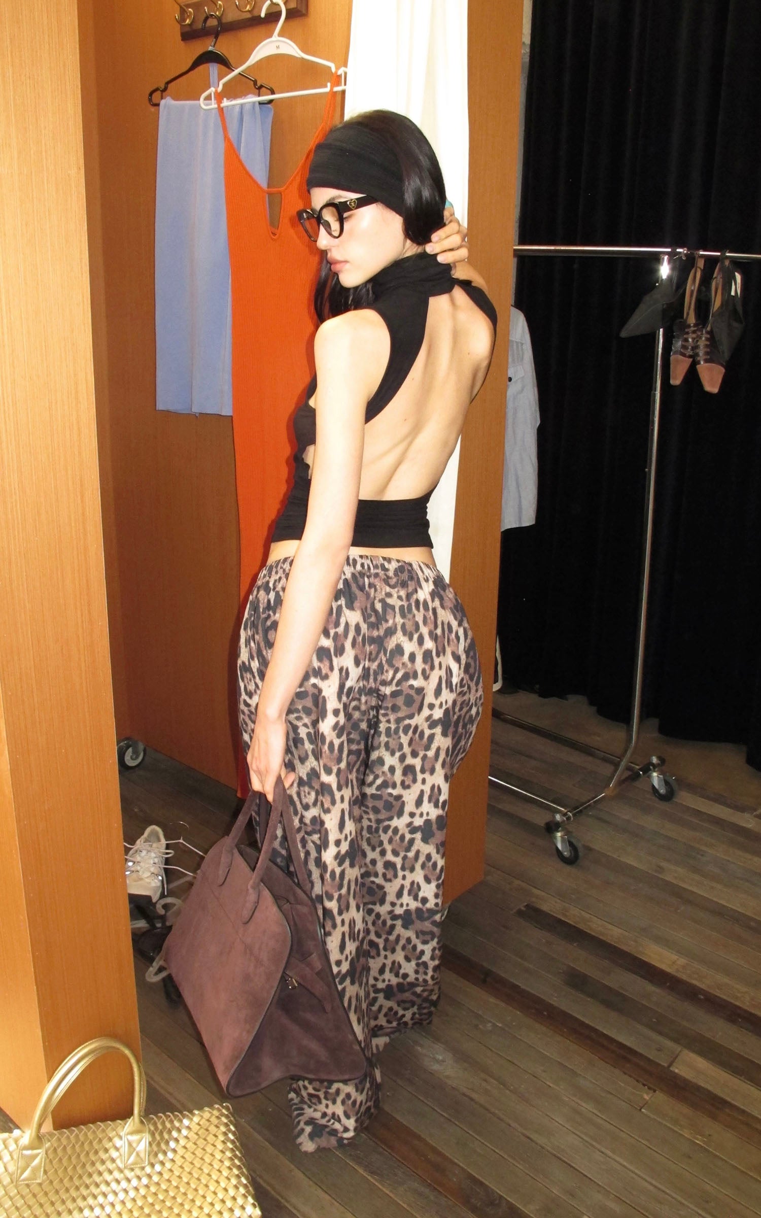 0122stepll Haut sans dos à col montant et sans manches