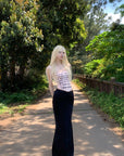 Rase le sol Printed Mesh Corset Bandeau Top - PINKPARKS