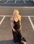 Rase le sol Double-Layered Overlap Drawstring Pants - PINKPARKS