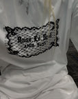 Rase le sol Lace-Inspired Graphic Oversized Tee - PINKPARKS