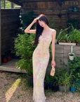 DreamyNerd Floral Mesh Slip Maxi Dress - PINKPARKS