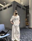 Rase le sol Lace-Inspired Graphic Oversized Tee - PINKPARKS