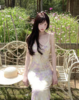 DreamyNerd Floral Mesh Slip Maxi Dress - PINKPARKS