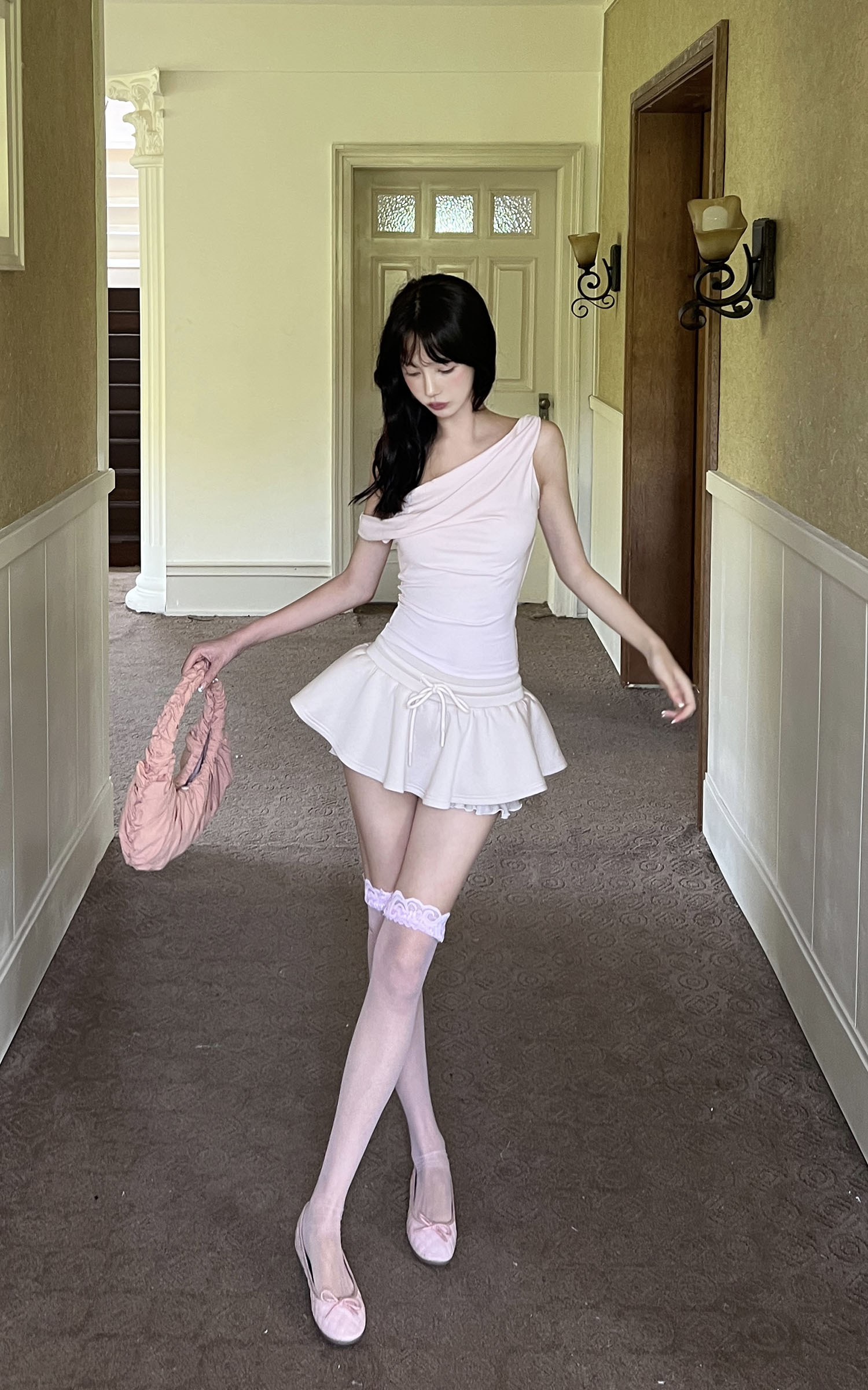 DreamyNerd Layered Ruffle Hem Mini Skirt - PINKPARKS