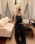 Rase le sol Double-Layered Overlap Drawstring Pants - PINKPARKS