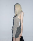 Rase le sol Asymmetric Ruched Tank Top - PINKPARKS