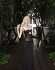 Rase le sol Sheer Panel Spliced Corset Maxi Dress - PINKPARKS