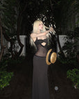 Rase le sol Sheer Panel Spliced Corset Maxi Dress - PINKPARKS