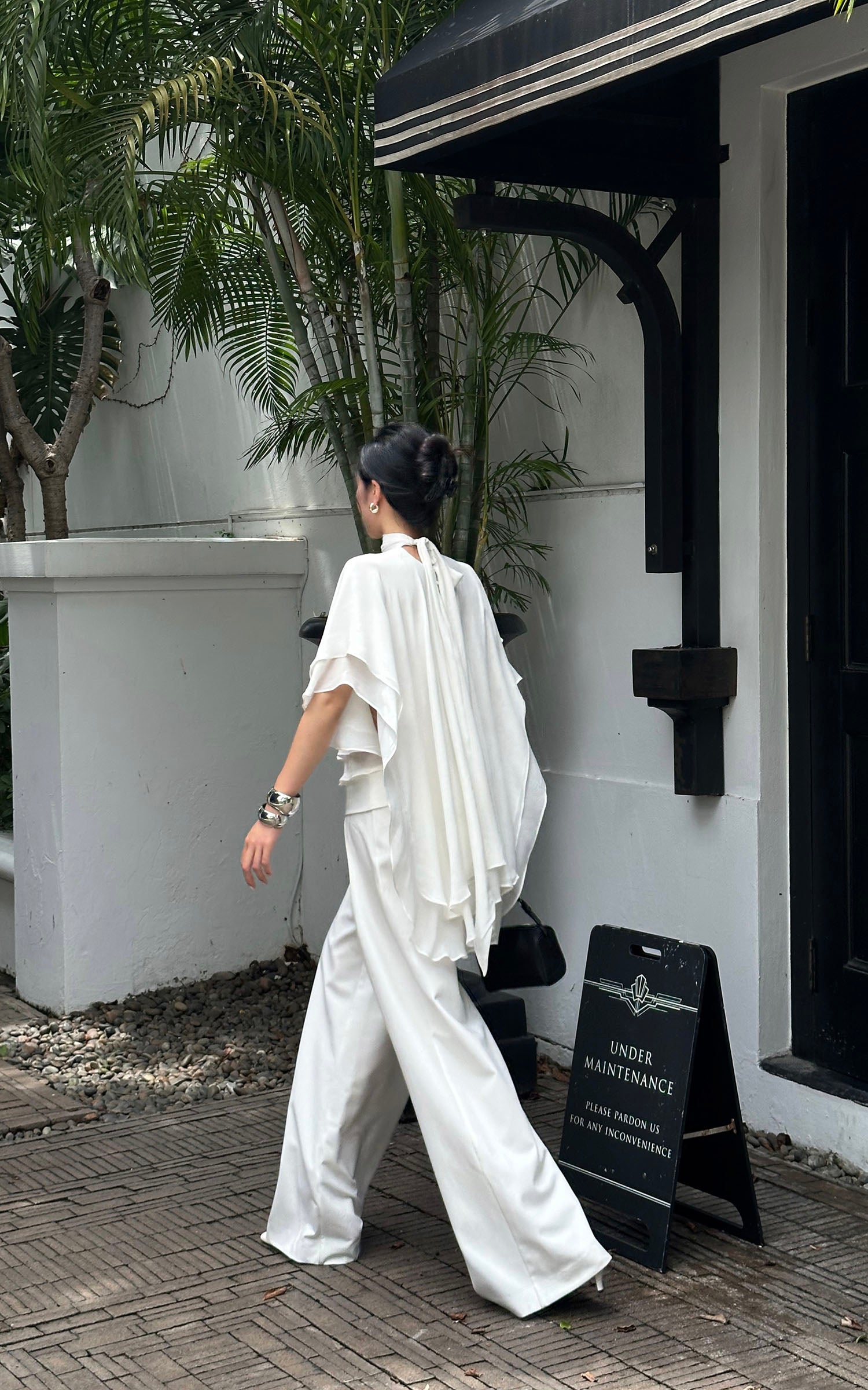 ROVENTE Draped Layered Cape Blouse - PINKPARKS