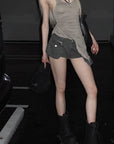 Rase le sol Multi-Pocket Utility Denim Shorts - PINKPARKS