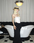 Rase le sol White Hook-Eye Bustier with Lace Trim - PINKPARKS