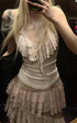 Rase le sol Ruffled Halter Sleeveless Knit Top in Soft Cream - PINKPARKS