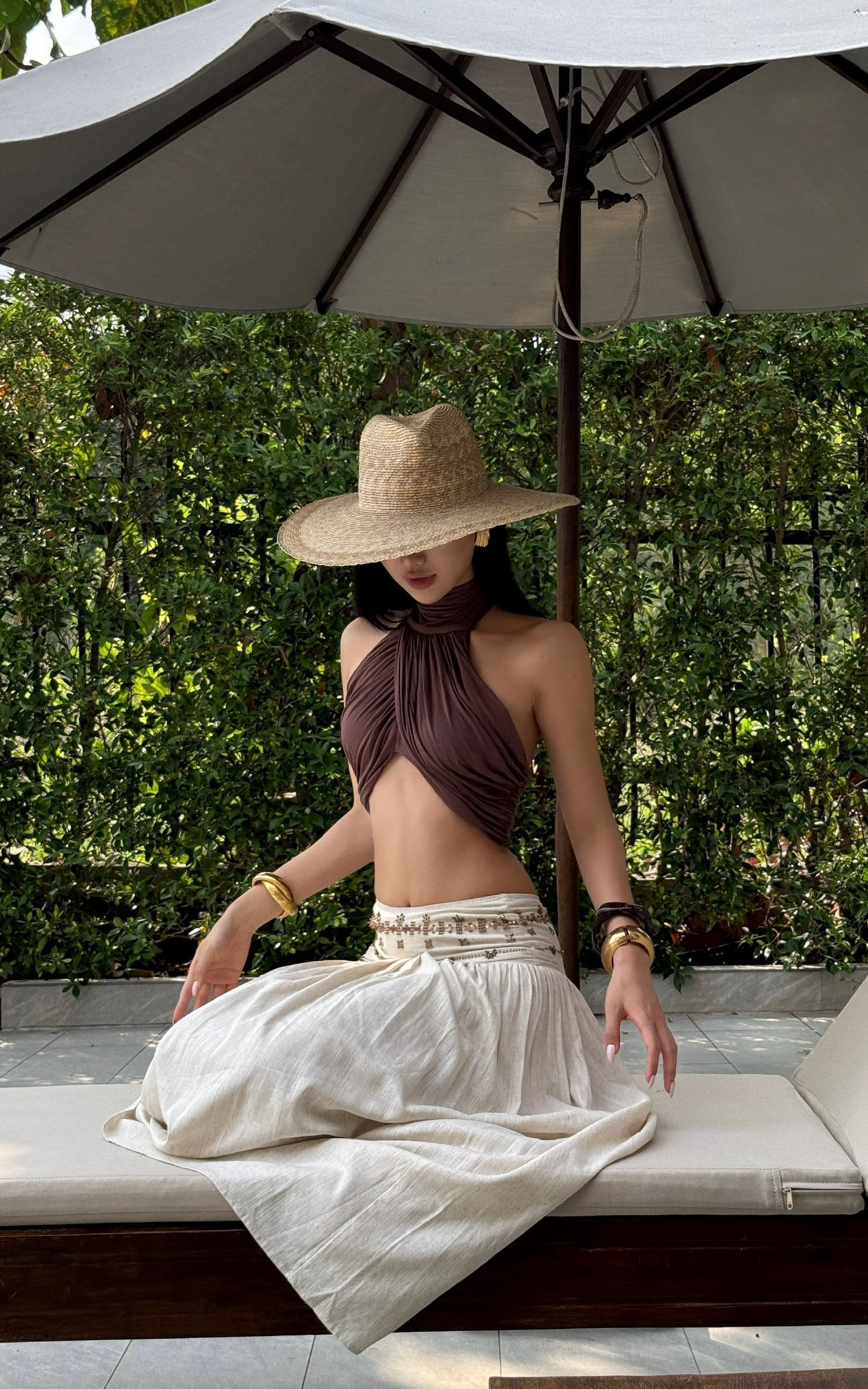 ROVENTE Embellished High Waist Maxi Skirt - PINKPARKS