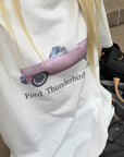 Rase le sol Vintage Convertible Car Graphic Oversized Gender-Neutral T-Shirt - PINKPARKS